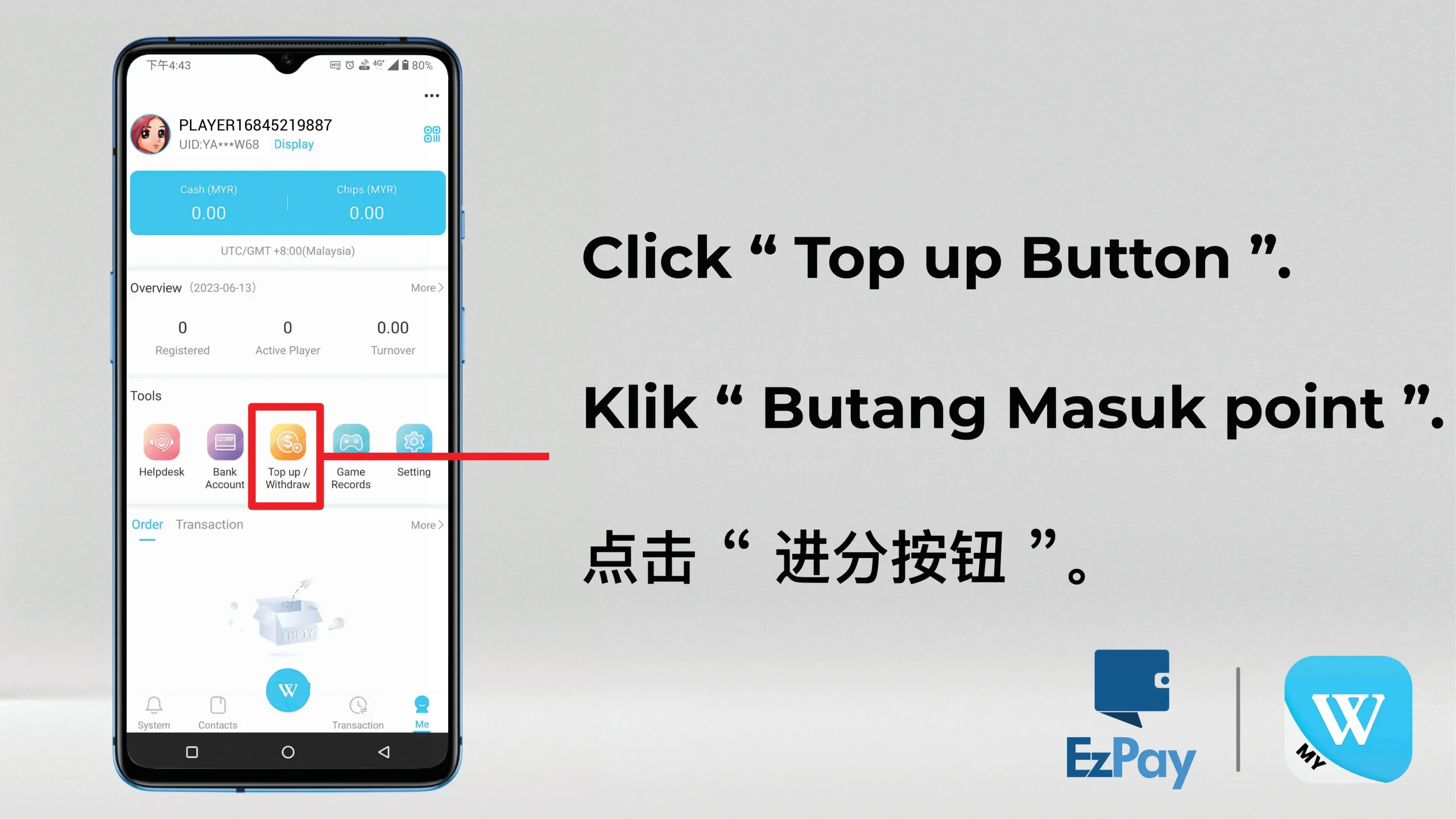 Winbox EzPay Top Up Step 2